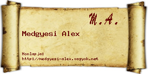 Medgyesi Alex névjegykártya